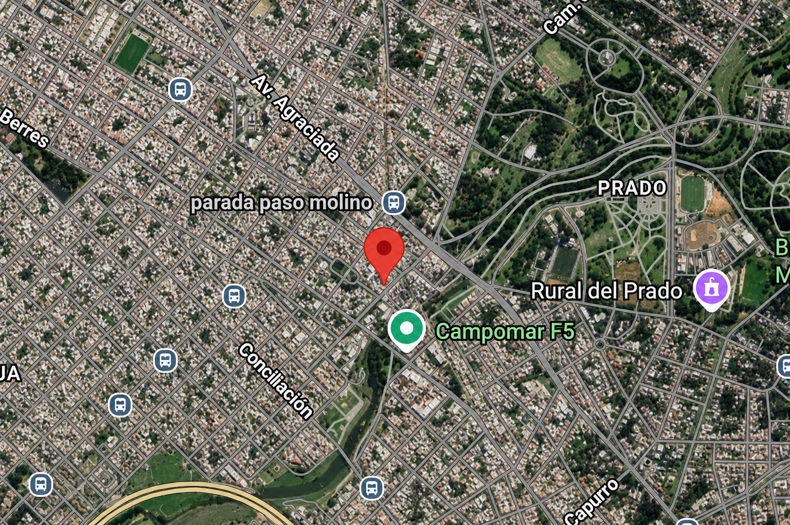 Mapa de Montevideo con la ubicación de VetUy